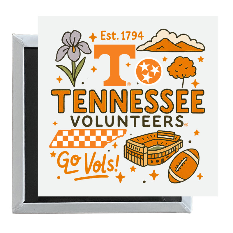 Tennessee Knoxville Volunteers Officially Licensed 2.5"x 2.5" Fridge Magnet Medley Design 