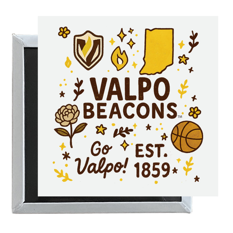 Valparaiso University Officially Licensed 2.5"x 2.5" Fridge Magnet Medley Design 