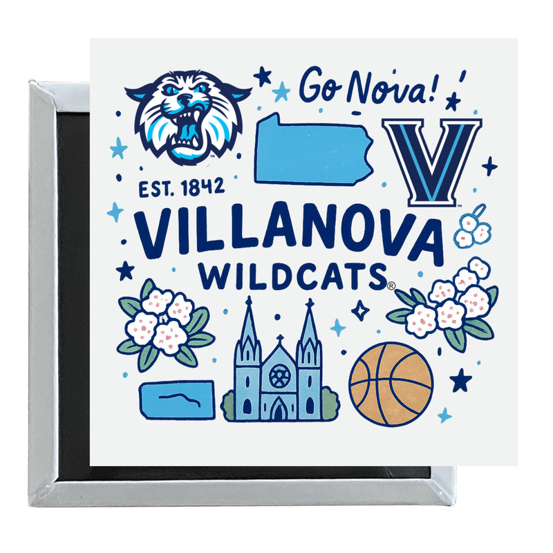 Villanova Wildcats Officially Licensed 2.5"x 2.5" Fridge Magnet Medley Design 