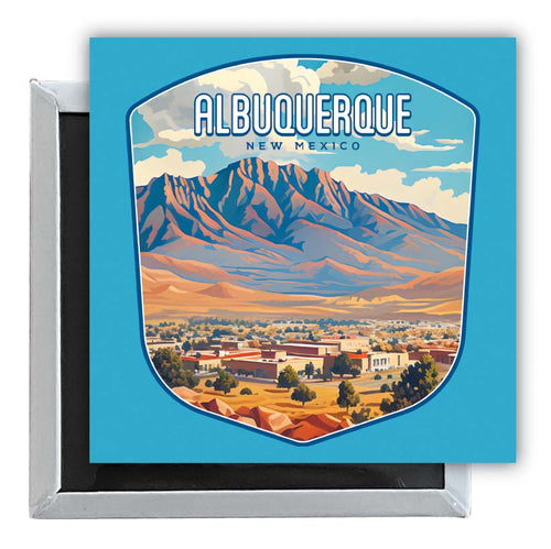 Alburqueque New Mexico Design A Souvenir 2.5 x 2.5-Inch Fridge Magnet Single