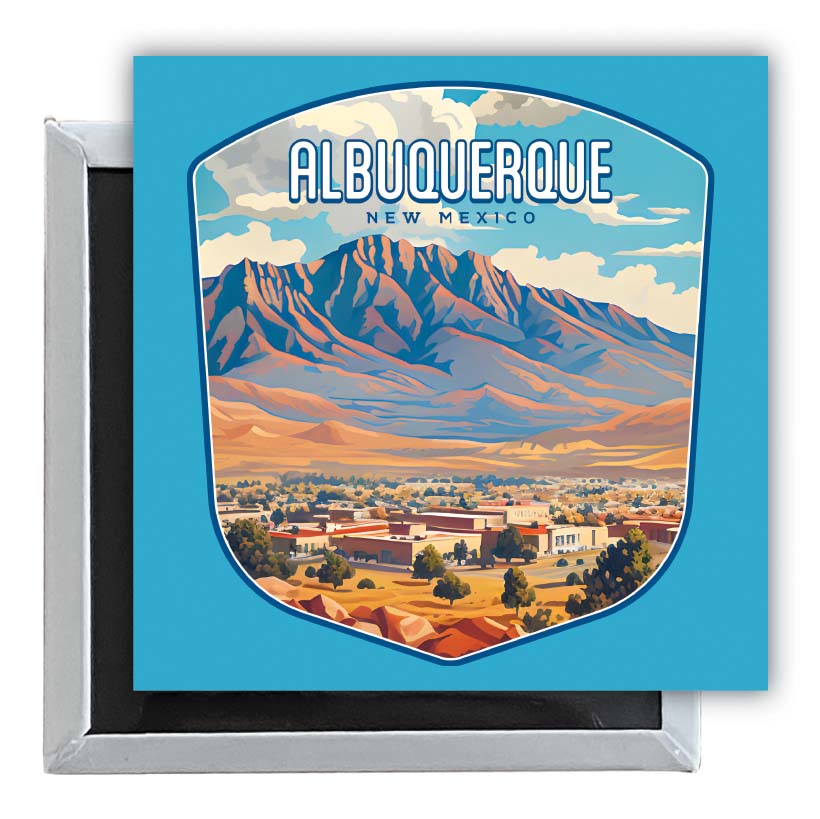 Alburqueque New Mexico Design A Souvenir 2.5 x 2.5-Inch Fridge Magnet Single