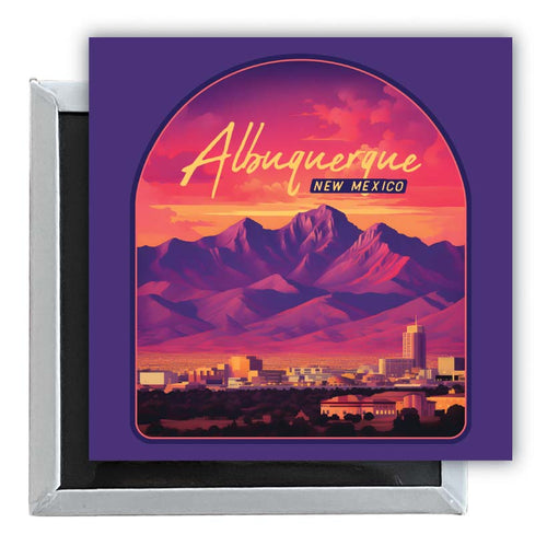 Alburqueque New Mexico Design B Souvenir 2.5 x 2.5-Inch Fridge Magnet Single