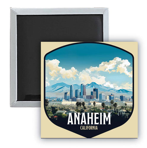 Anaheim California Design A Souvenir 2.5 x 2.5-Inch Fridge Magnet Single