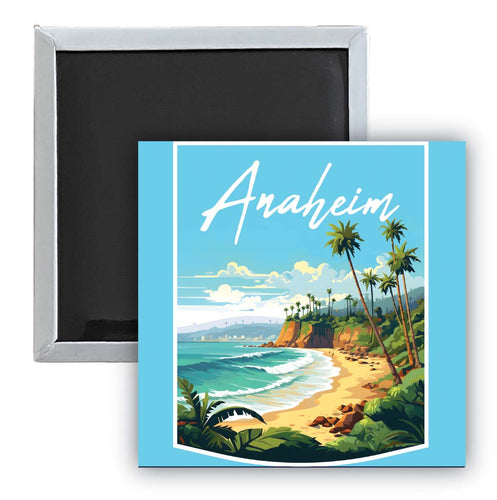 Anaheim California Design B Souvenir 2.5 x 2.5-Inch Fridge Magnet 4-Pack