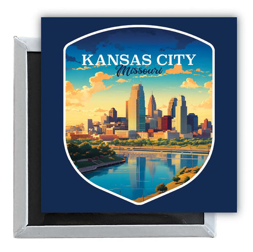Kansas City Missouri Design A Souvenir 2.5 x 2.5-Inch Fridge Magnet 2-Pack