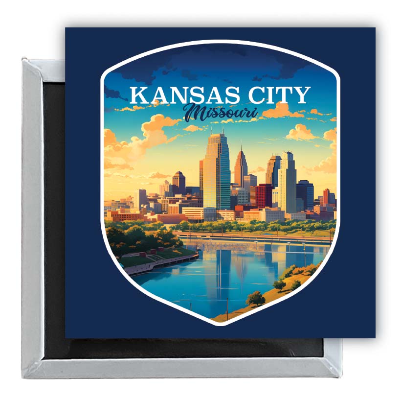 Kansas City Missouri Design A Souvenir 2.5 x 2.5-Inch Fridge Magnet 2-Pack