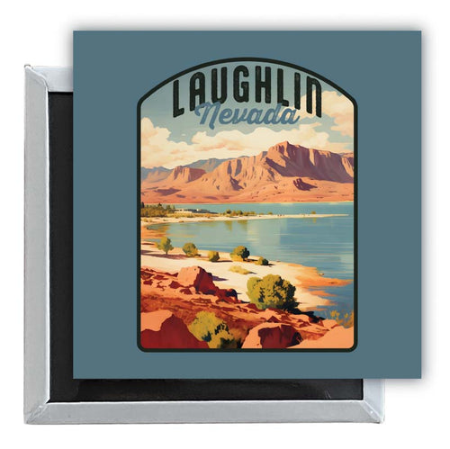 Laughlin Nevada Design B Souvenir 2.5 x 2.5-Inch Fridge Magnet Single