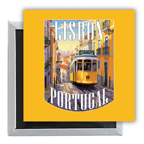 Lisbon Portugal Design A Souvenir 2.5 x 2.5-Inch Fridge Magnet Single