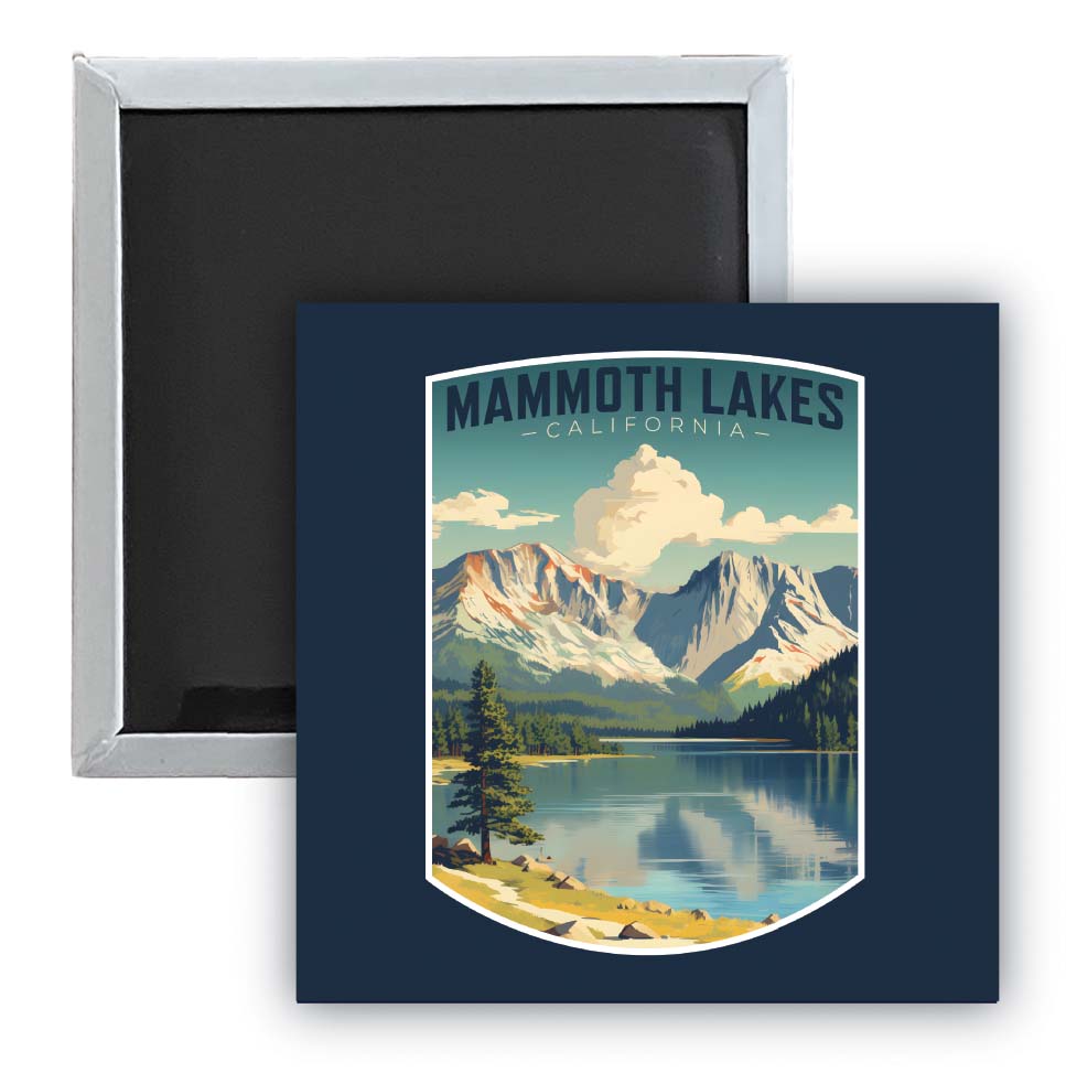 Mammoth Lakes California Design C Souvenir 2.5 x 2.5-Inch Fridge Magnet 2-Pack