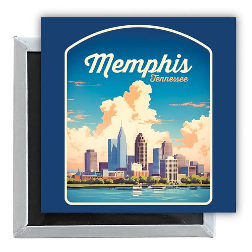Memphis Tennessee Design A Souvenir 2.5 x 2.5-Inch Fridge Magnet 4-Pack