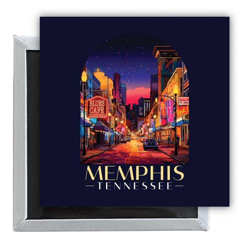 Memphis Tennessee Design C Souvenir 2.5 x 2.5-Inch Fridge Magnet Single