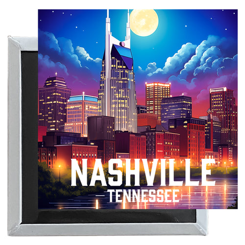 Nashville Tennessee Design D Souvenir 2.5 x 2.5-Inch Fridge Magnet 2-Pack