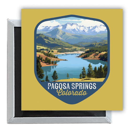 Pagosa Springs Colorado Design B Souvenir 2.5 x 2.5-Inch Fridge Magnet 4-Pack