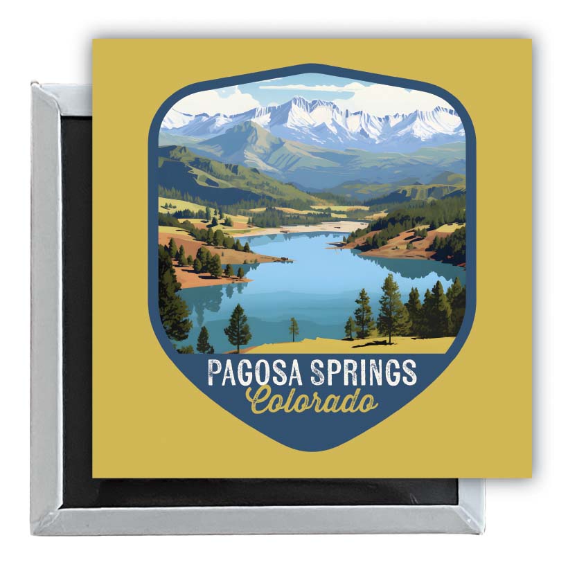 Pagosa Springs Colorado Design B Souvenir 2.5 x 2.5-Inch Fridge Magnet 4-Pack