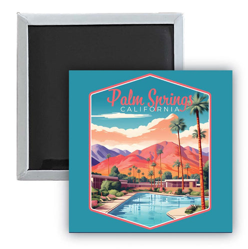 Palm Springs California Design B Souvenir 2.5 x 2.5-Inch Fridge Magnet 2-Pack