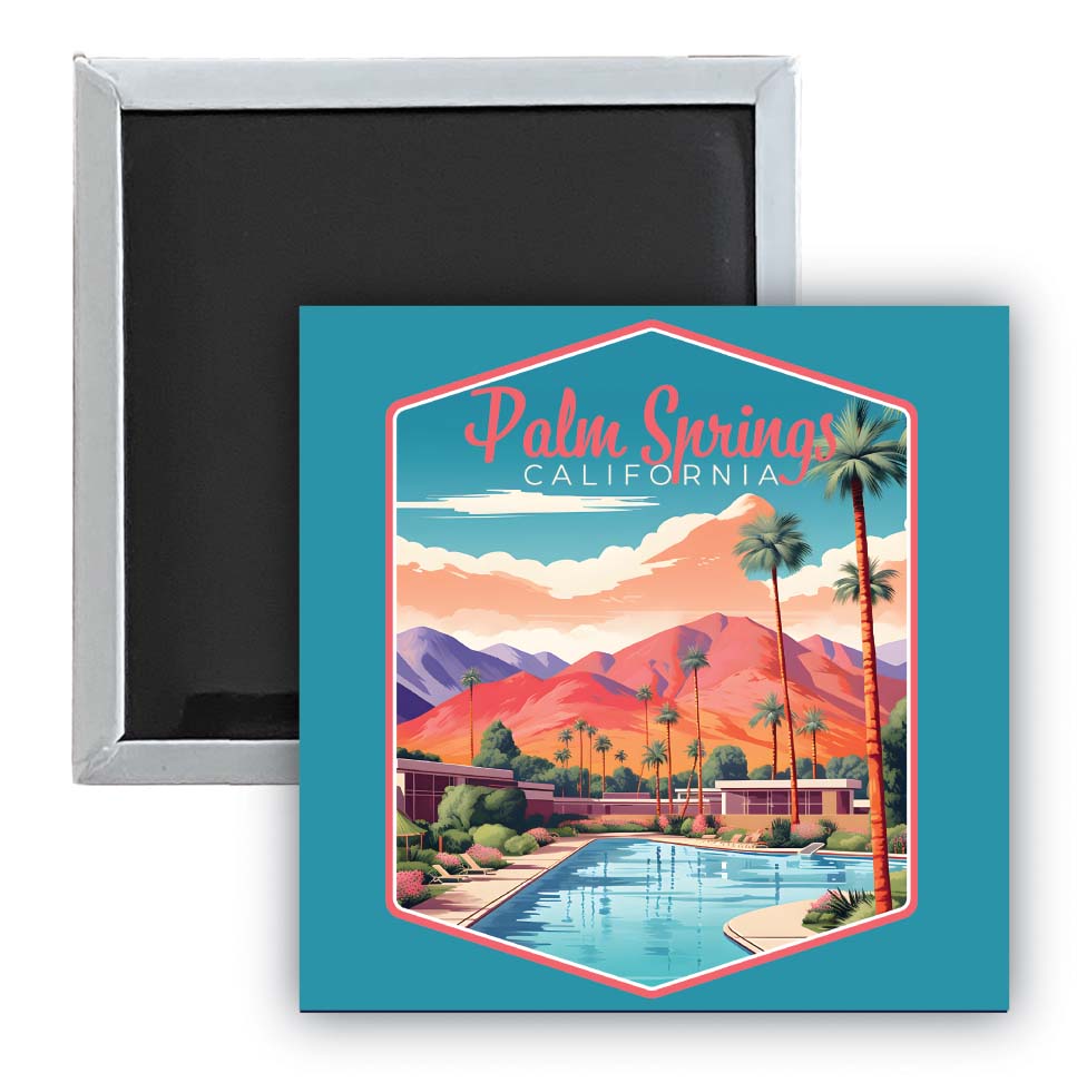 Palm Springs California Design B Souvenir 2.5 x 2.5-Inch Fridge Magnet 2-Pack