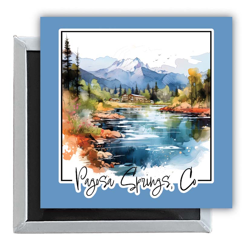 Pagosa Springs Colorado Design A Souvenir 2.5 x 2.5-Inch Fridge Magnet 2-Pack