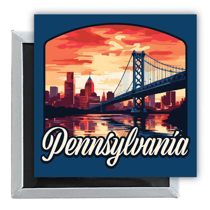 Pennsylvania Design A Souvenir 2.5 x 2.5-Inch Fridge Magnet 2-Pack