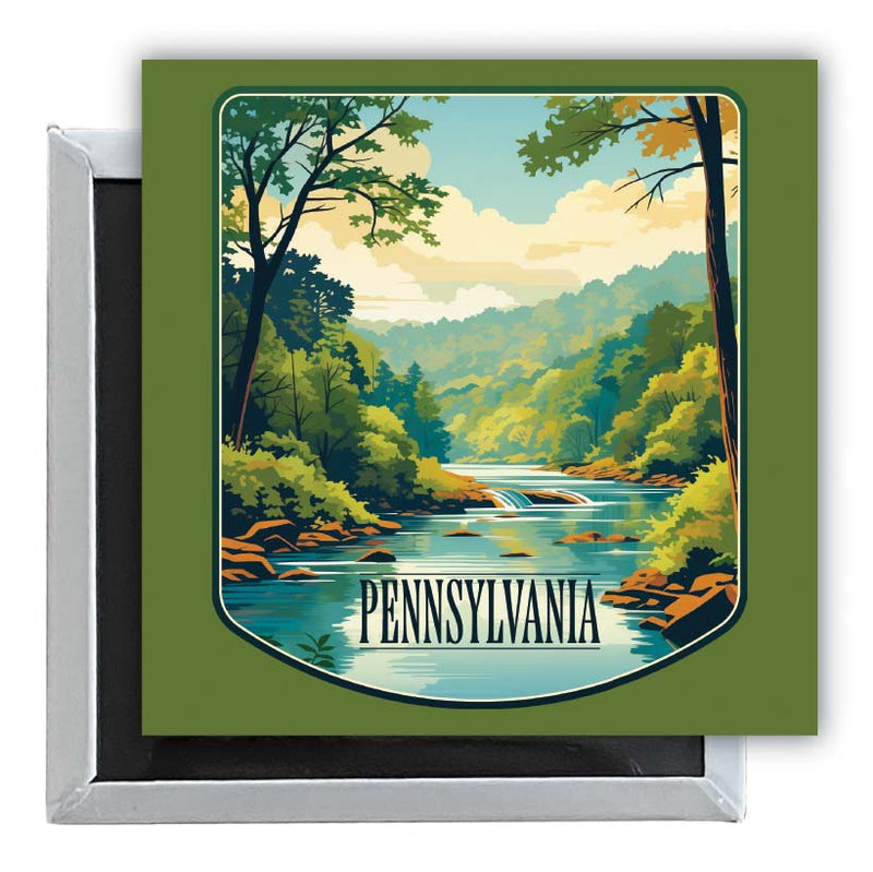 Pennsylvania Design B Souvenir 2.5 x 2.5-Inch Fridge Magnet 2-Pack