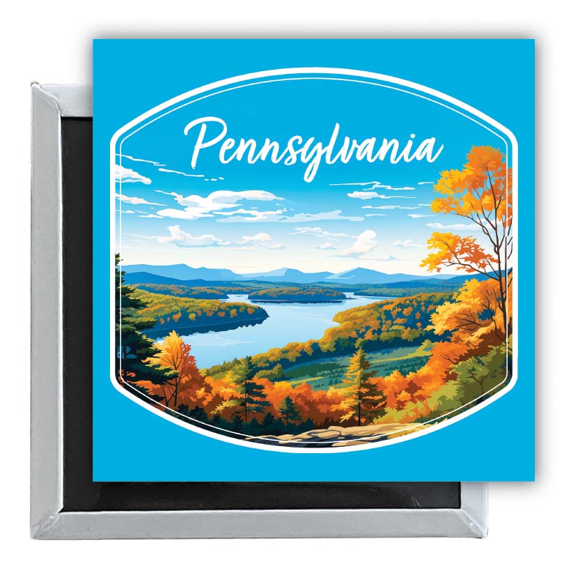 Pennsylvania Design C Souvenir 2.5 x 2.5-Inch Fridge Magnet 2-Pack