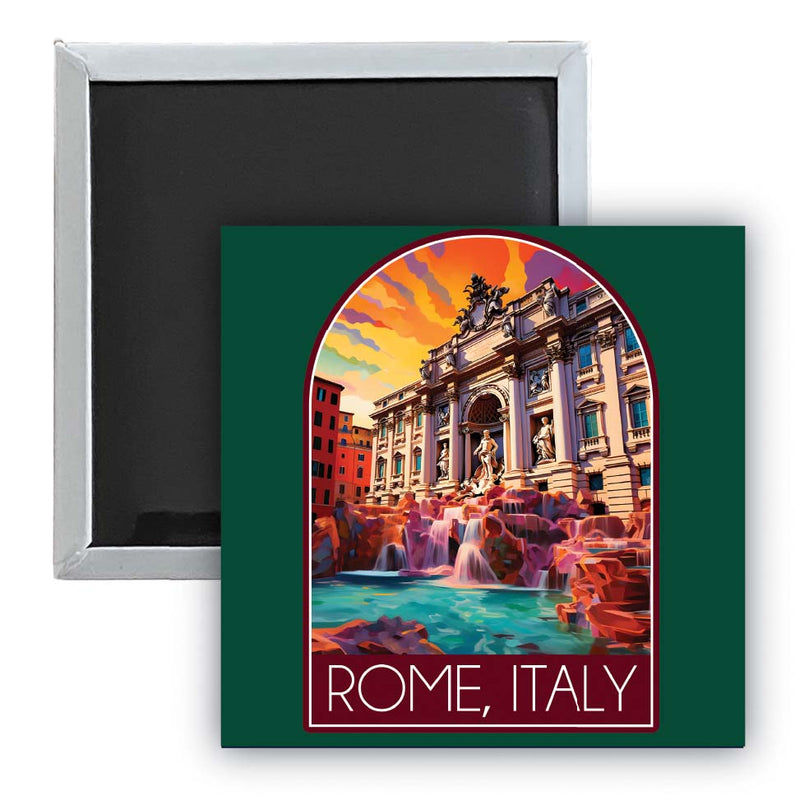 Rome Italy Design B Souvenir 2.5 x 2.5-Inch Fridge Magnet Single
