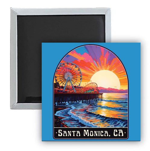 Santa Monica California Design B Souvenir 2.5 x 2.5-Inch Fridge Magnet Single