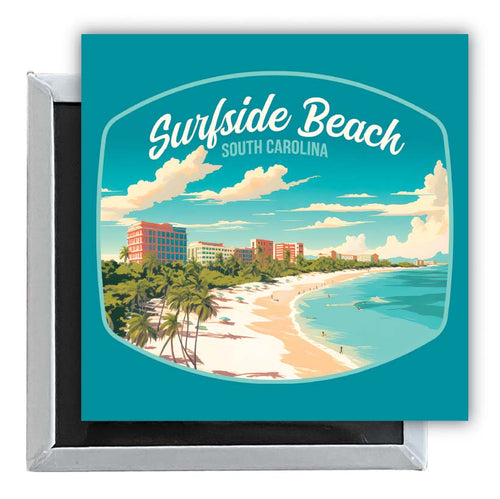 Surfside Beach South Carolina Design B Souvenir 2.5 x 2.5-Inch Fridge Magnet Single