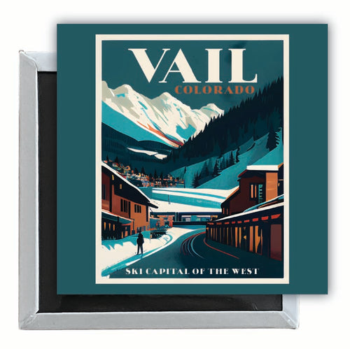 Vail Colorado Design B Souvenir 2.5 x 2.5-Inch Fridge Magnet Single