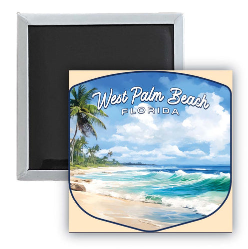 West Palm Beach Florida Design B Souvenir 2.5 x 2.5-Inch Fridge Magnet 2-Pack