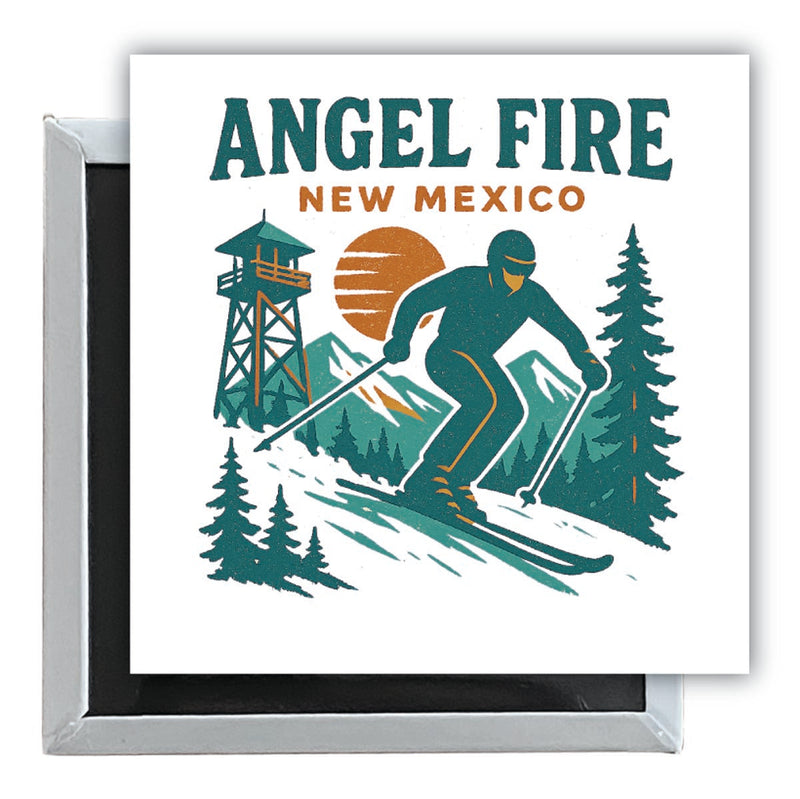 Angel Fire New Mexico Vintage Design Souvenir 2.5 x 2.5-Inch Fridge Magnet 