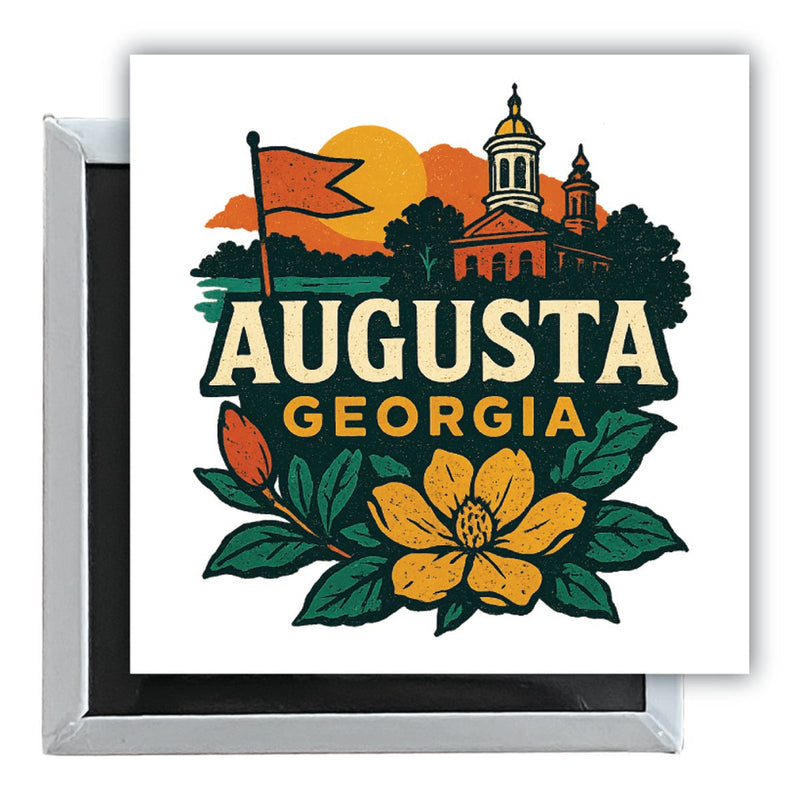 Augusta Georgia Vintage Design Souvenir 2.5 x 2.5-Inch Fridge Magnet 