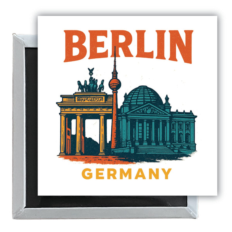 Berlin Germany Vintage Design Souvenir 2.5 x 2.5-Inch Fridge Magnet 