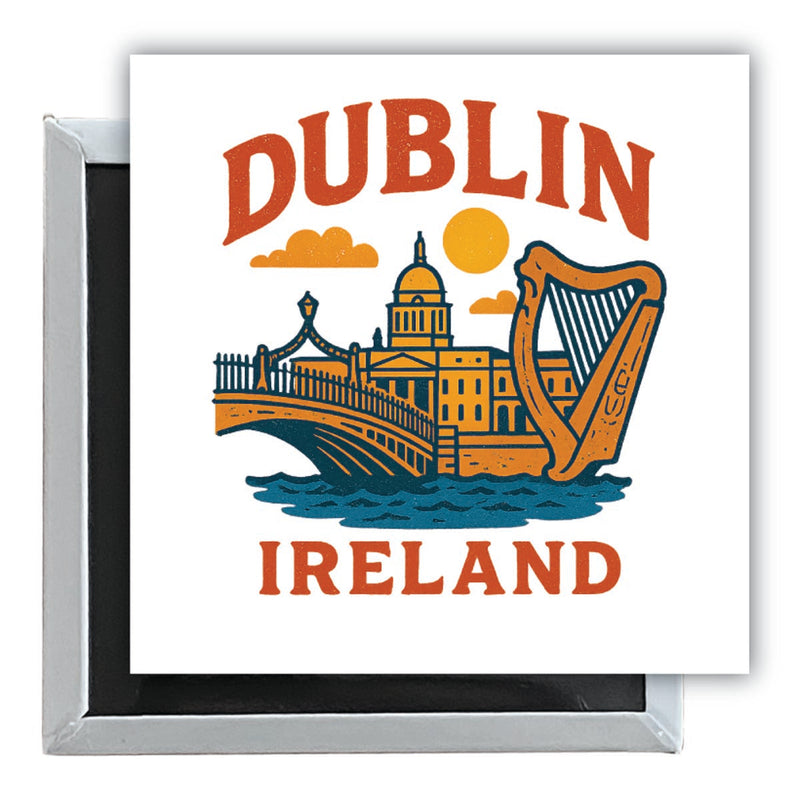 Dublin Ireland Vintage Design Souvenir 2.5 x 2.5-Inch Fridge Magnet 
