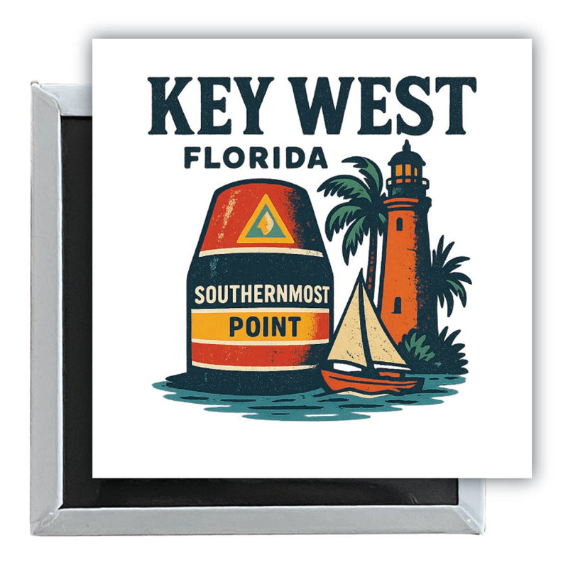 Key West Florida Vintage Design Souvenir 2.5 x 2.5-Inch Fridge Magnet 