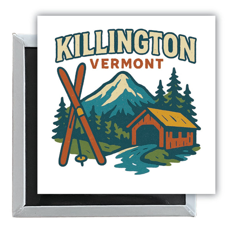 Killington Vermont Vintage Design Souvenir 2.5 x 2.5-Inch Fridge Magnet 