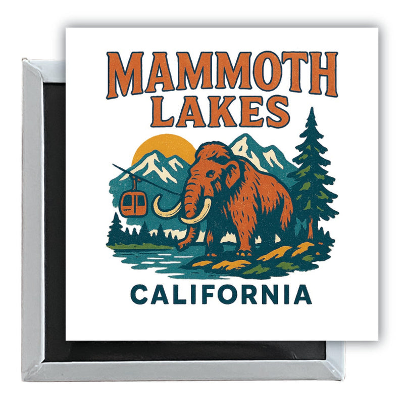 Mammoth Lakes California Vintage Design Souvenir 2.5 x 2.5-Inch Fridge Magnet 