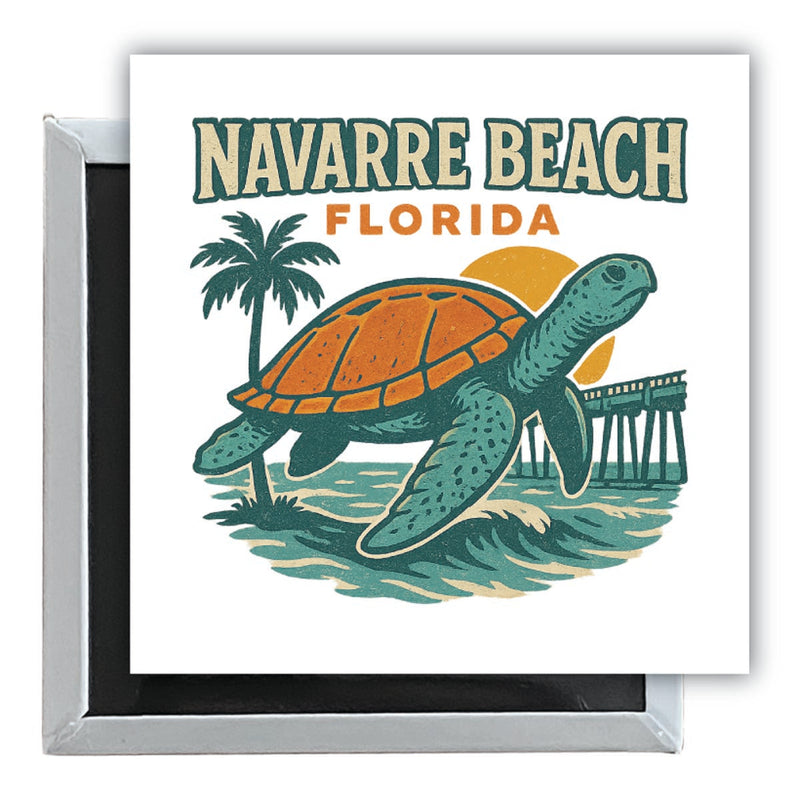 Navarre Beach Florida Vintage Design Souvenir 2.5 x 2.5-Inch Fridge Magnet 