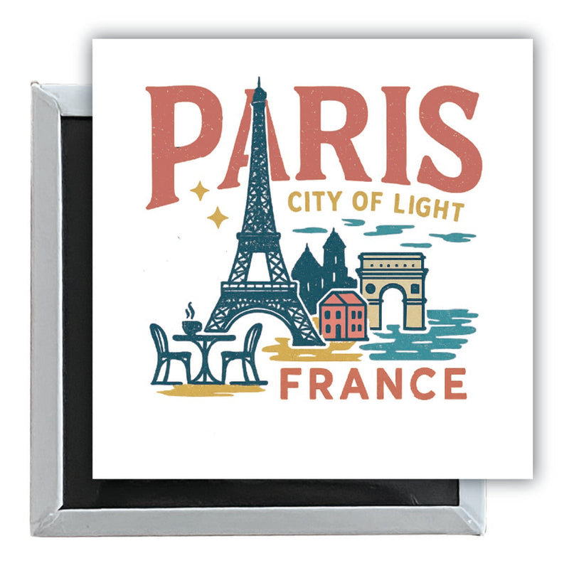Paris France Vintage Design Souvenir 2.5 x 2.5-Inch Fridge Magnet 