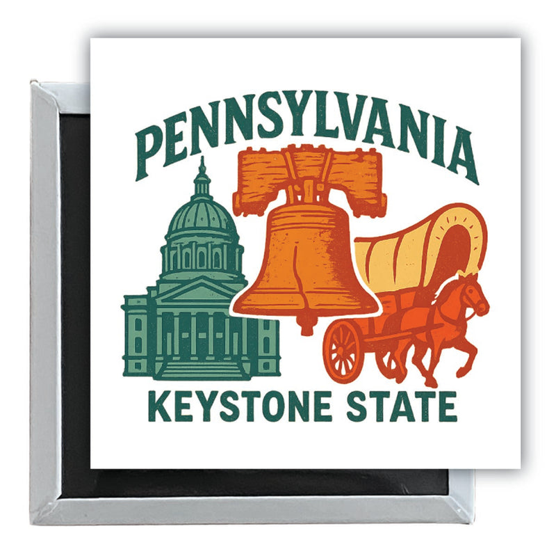 Pennsylvania Vintage Design Souvenir 2.5 x 2.5-Inch Fridge Magnet 