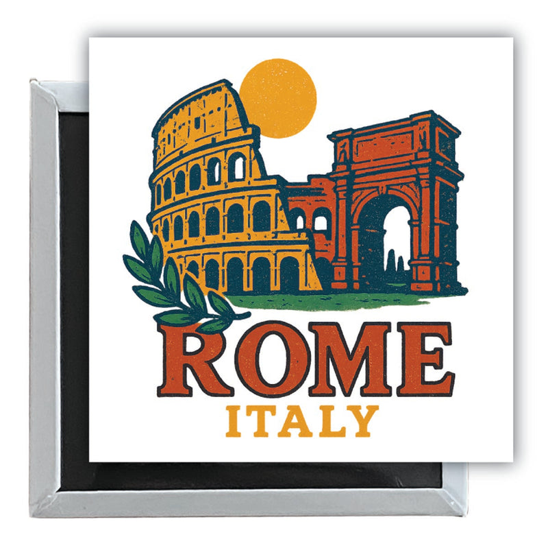 Rome Italy Vintage Design Souvenir 2.5 x 2.5-Inch Fridge Magnet 