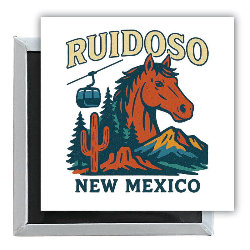 Ruidoso New Mexico Vintage Design Souvenir 2.5 x 2.5-Inch Fridge Magnet 