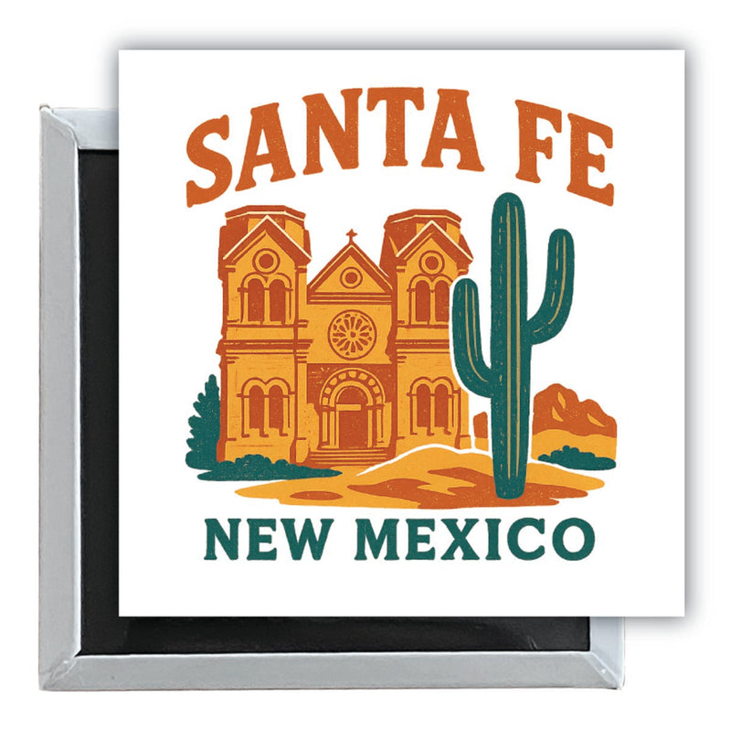 Santa Fe New Mexico Vintage Design Souvenir 2.5 x 2.5-Inch Fridge Magnet 