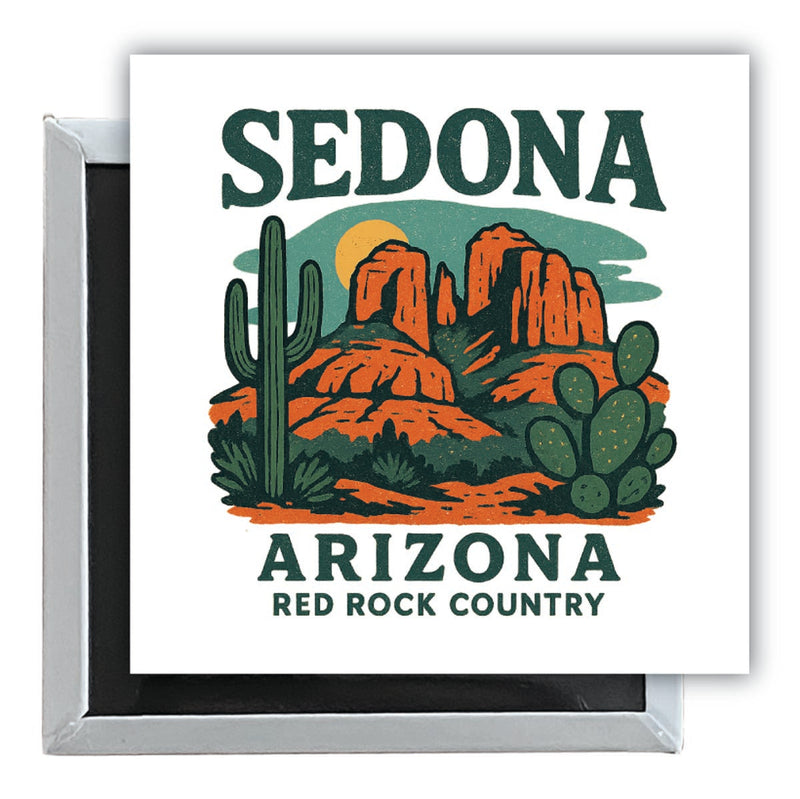 Sedona Arizona Vintage Design Souvenir 2.5 x 2.5-Inch Fridge Magnet 