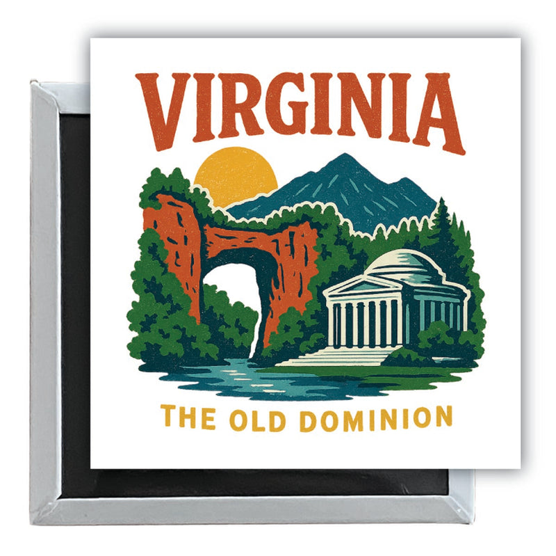 Virginia Vintage Design Souvenir 2.5 x 2.5-Inch Fridge Magnet 