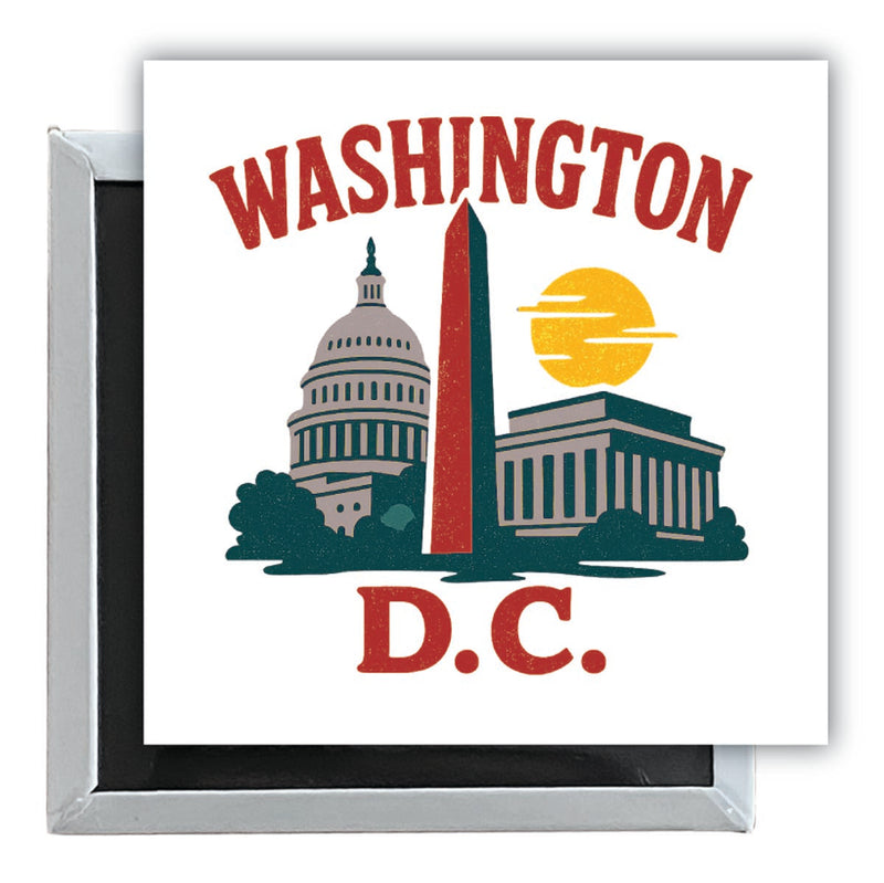 Washington DC Vintage Design Souvenir 2.5 x 2.5-Inch Fridge Magnet 