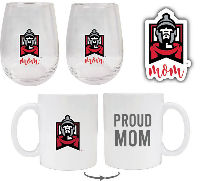 East Stroudsburg University Collegiate Mom Gift Set - Decal, Coffee Mug & Stemless Wine Glass 