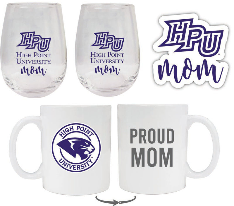 University of Houston Collegiate Mom Gift Set - Decal, Coffee Mug & Stemless Wine Glass 