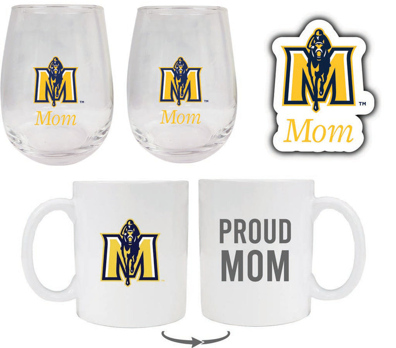 Murray State University Collegiate Mom Gift Set - Decal, Coffee Mug & Stemless Wine Glass 