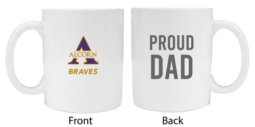 Alcorn State Braves Proud Dad Ceramic Coffee Mug - White (2 Pack)