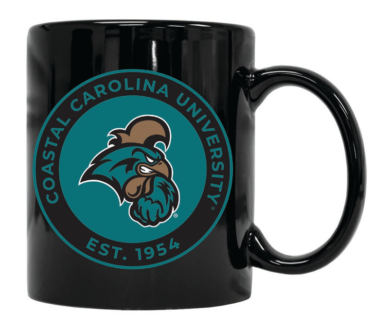 Coastal Carolina University 12 oz Black Ceramic Coffee Mug Circle Design Officially Licensed Collegiate Product 